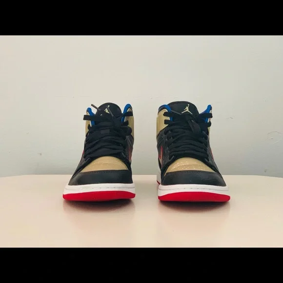 Jordan | Shoes | 23 Air Jordan 1 Mid Black Gold Red | Poshmark display picture 2